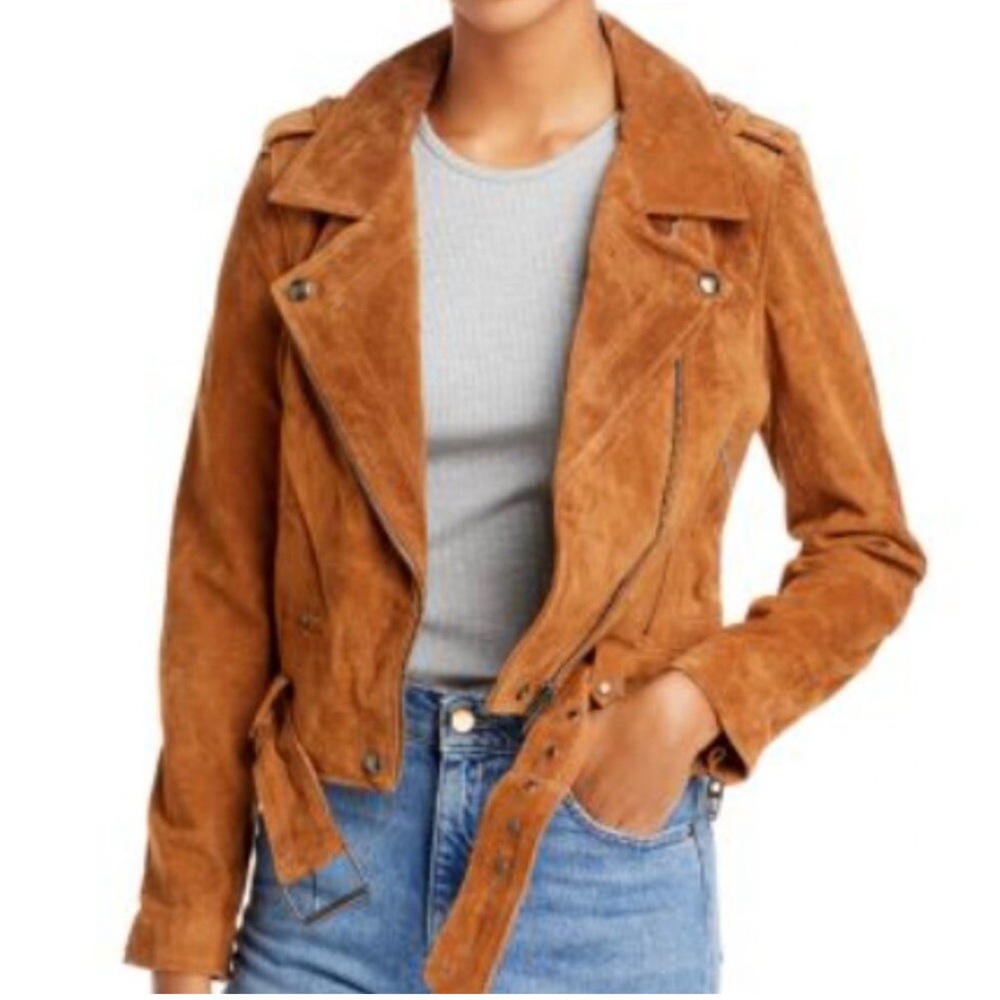 Brown Suede Moto Jacket XS